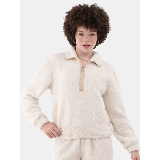 No Boundaries Half Zip Plush Pullover with Pockets, Women's and Women's Plus